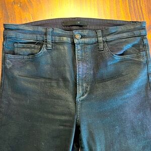 Joe’s Jeans Size 31 Shiny Black jean 26”- worn lose back belt loop see photo